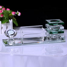 璀璨办公美学 水晶三件套，精致礼品与实用办公的完美融合